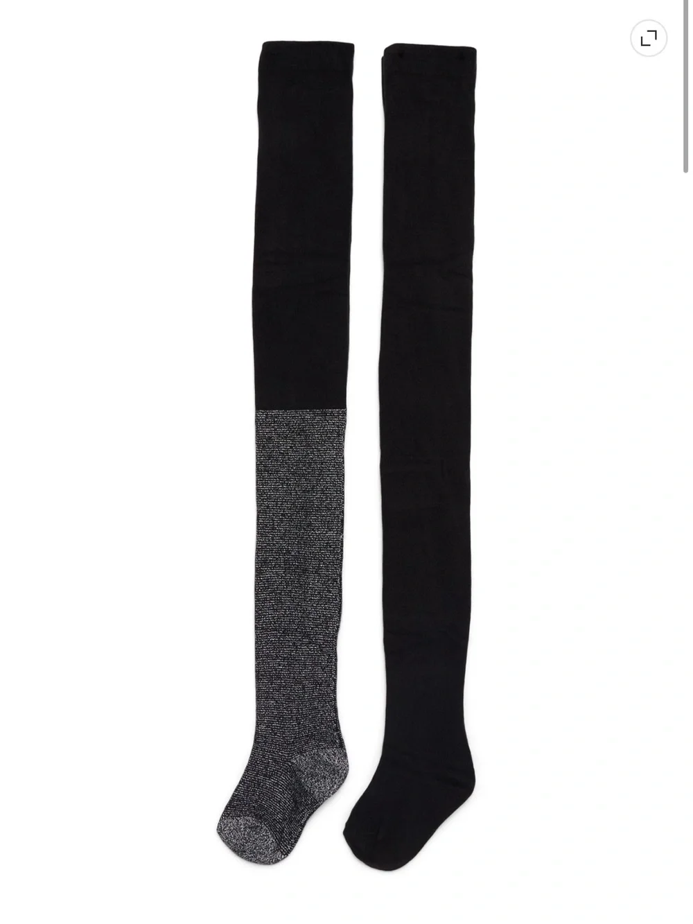 Wonder Nation Girls Heavyweight Footed Tights (4 Pair) Black Sparkle L 12-16